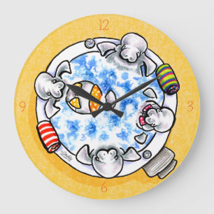 Grande Horloge Ronde -Laisse Art™ d'amusement de baquet chaud de