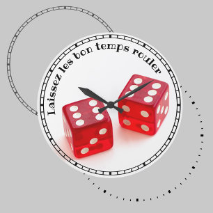 Grande Horloge Ronde Laissez le temps Rouler Dice