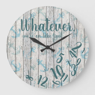 Grande Horloge Ronde Lake Time Rustic Wood Funny Retraite Lake Home