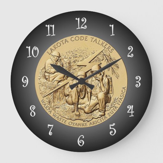 Grande Horloge Ronde Lakota Code Talkers Médaille de bronze ~ (Recto)