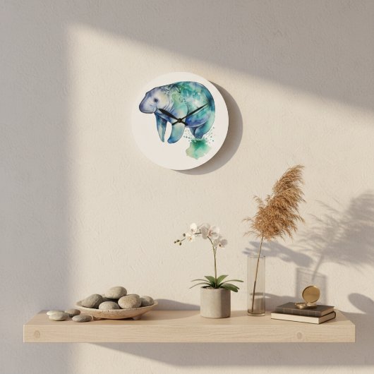 Grande Horloge Ronde Lamantin murmure océanique