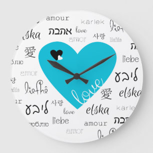 Grande Horloge Ronde L'amour est tout autour