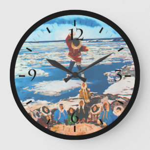 Grande Horloge Ronde Lancer de couverture esquimau vintage USA Alaska