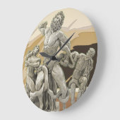 Grande Horloge Ronde Laocoon et ses fils Sculpture ancienne (Angle)