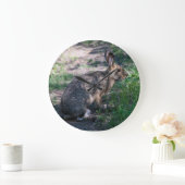 Grande Horloge Ronde Lapin Brown, Repos dans la nature (Maison)