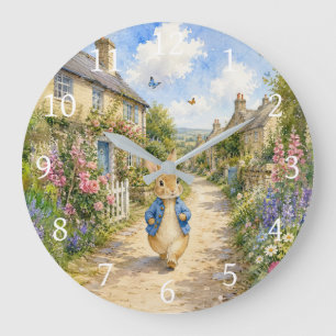 Grande Horloge Ronde Lapin classique ville champêtre anglaise