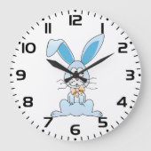 Grande Horloge Ronde Lapin De Pâques Avec Cravate De Bow (Recto)