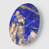 Grande Horloge Ronde Lapis Abstrait Lazuli Granite Bleu (Angle)