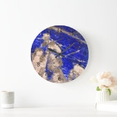 Grande Horloge Ronde Lapis Abstrait Lazuli Granite Bleu (Maison)