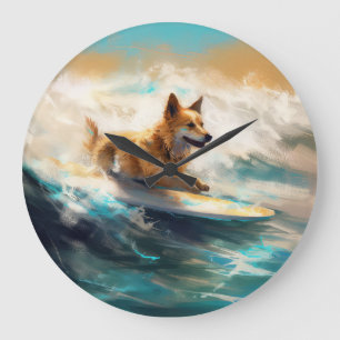 Grande Horloge Ronde Lapphund Plage Finlandaise Plage Surf Peinture
