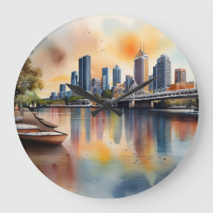Grande Horloge Ronde L'aquarelle de Brisbane