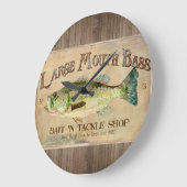 Grande Horloge Ronde Large Mouth Bass Fisherman (Angle)