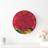 Grande Horloge Ronde Large Round Clock "Red Gold Design" (Maison)