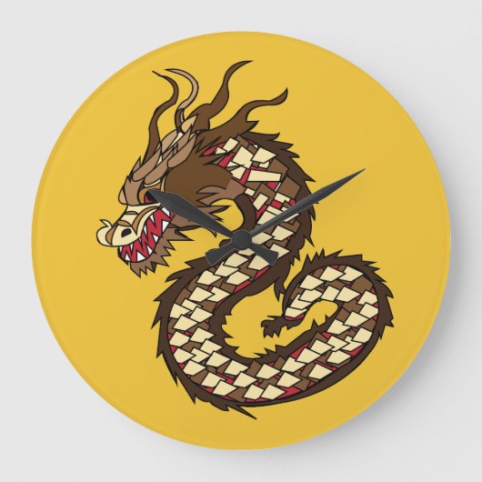 Grande Horloge Ronde L'art dragon chinois (Recto)