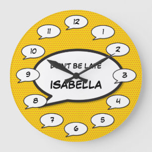 GRANDE HORLOGE RONDE L'ART POP COMIC BOOK NE TARDE PAS