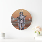 Grande Horloge Ronde L'astronaute Mars - Space Explorer sur la planète (Maison)