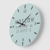 Grande Horloge Ronde Latitude et Longitude de Moscou (Angle)