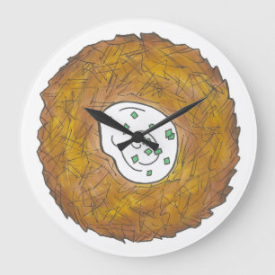 Grande Horloge Ronde Latke Potato Pancakes Cuisine juive Foin