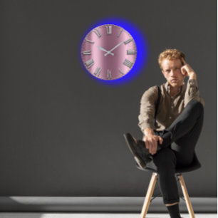 Grande Horloge Ronde L'aubergine rougissent des nombres romains