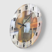 Grande Horloge Ronde Laundry Drying à Kitchen (Angle)