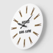 Grande Horloge Ronde Laundry Room Hours Sign (Angle)
