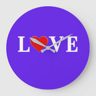 Grande Horloge Ronde Lavender LOVE Moderne Chic Élégant