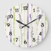 Grande Horloge Ronde Lavender Stripes Floral   (Recto)