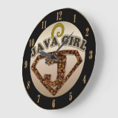 Grande Horloge Ronde Le Clock de Java Girl (Angle)