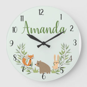Grande Horloge Ronde Le Clock du Petit Custom Woodland