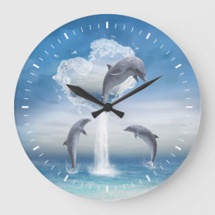 Grande Horloge Ronde Le coeur des Dolphins