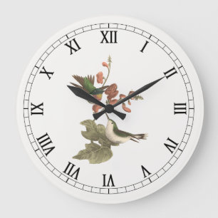 Grande Horloge Ronde Le colibri à gorge rouge ou à gorge rubis