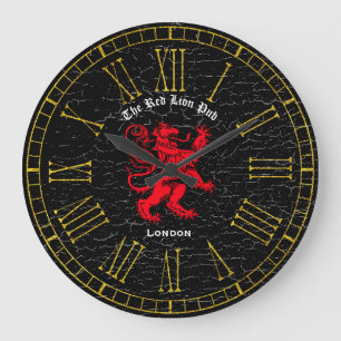 Grande Horloge Ronde Le cru rouge de Pub de lion