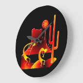 Grande Horloge Ronde Le désert Kokopelli (Angle)