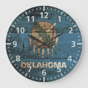 Grande Horloge Ronde Le drapeau de l'État de l'Oklahoma sur le vieux g