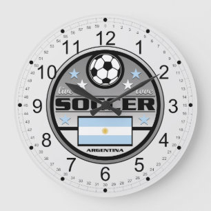 Grande Horloge Ronde Le football vivant Argentine d'amour
