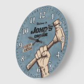 Grande Horloge Ronde Le garage usine le Rétro-Style de Personalizable (Angle)