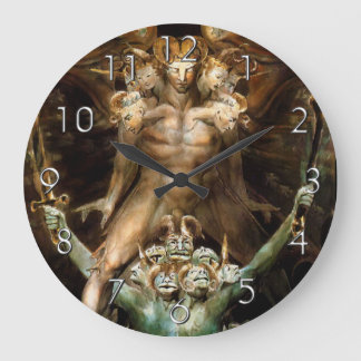 Grande Horloge Ronde Le grand dragon rouge et la bête de la mer