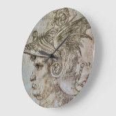 Grande Horloge Ronde Le guerrier Helmetted de Leonardo (Angle)