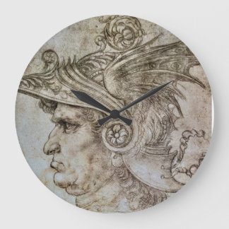 Grande Horloge Ronde Le guerrier Helmetted de Leonardo