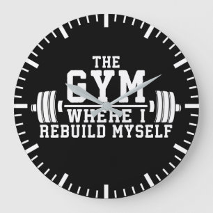 Grande Horloge Ronde Le Gym - Rebuild Moi-Même - Exercice Inspirationne