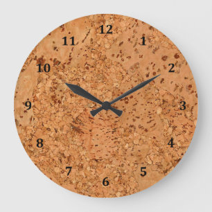 Grande Horloge Ronde Le look de Macadamia Cork Burl Wood Grain