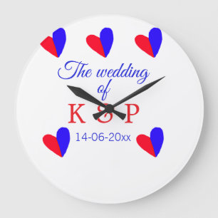 Grande Horloge Ronde Le mariage d'ajouter le nom du couple date de la l