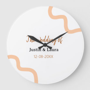 Grande Horloge Ronde Le mariage de nom de la mariée et du marié date pê
