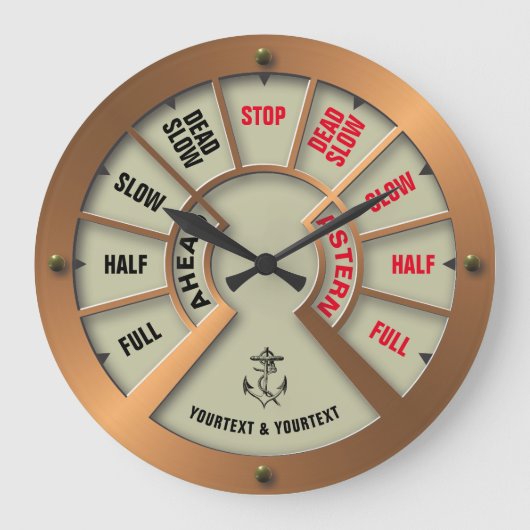 Grande Horloge Ronde Le Modèle Chadburn du vaisseau Steampunk (Recto)