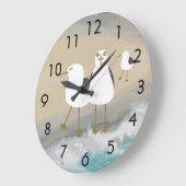 Grande Horloge Ronde Le Mur de Silly Seagulls (Angle)