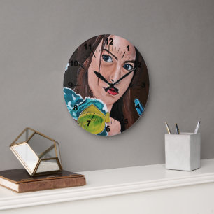 Grande Horloge Ronde Le Peintre de l'Amant aux Étoiles par Alfred Fox