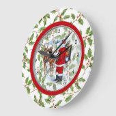 Grande Horloge Ronde Le Père Noël de Clock (Angle)