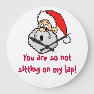 Grande Horloge Ronde Le Père Noël Lap Plaisanter Ne Pas Être Assis Là