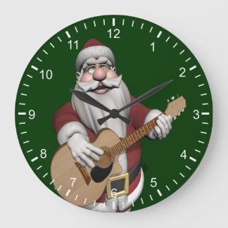 Grande Horloge Ronde Le Père Noël Musical Jouant Des Chansons De Noël