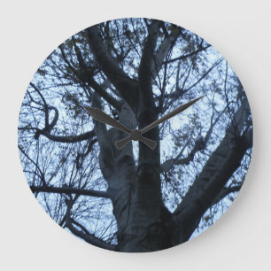 Grande Horloge Ronde Le photographe de Tree Silhouette Wall Clock